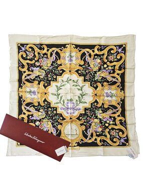 RARE NWT + Box Vintage Ferragamo NYC Washington Square NYU Exclusive Silk Scarf